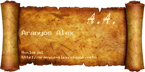 Aranyos Alex névjegykártya